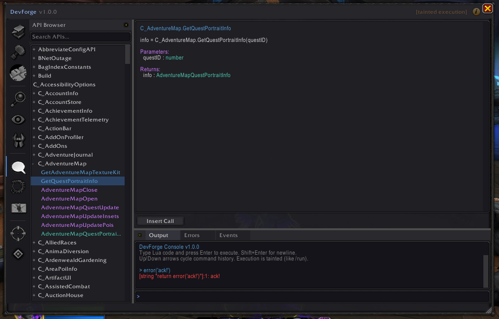 DevForge API Browser