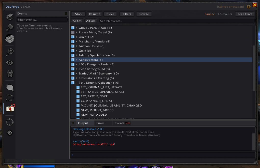 DevForge Event Filters